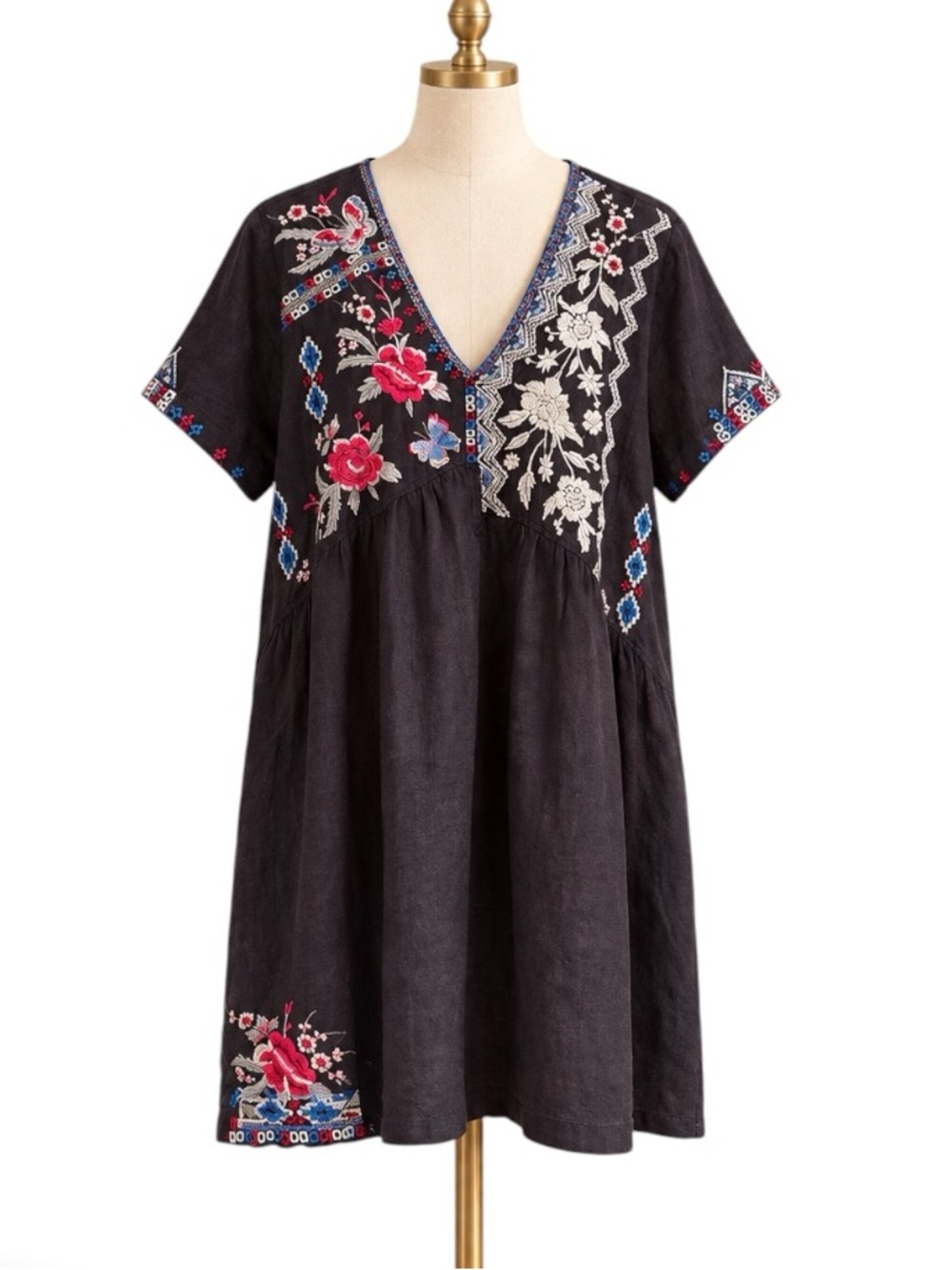 Johnny Was Florence heavily embroidered dress NWT